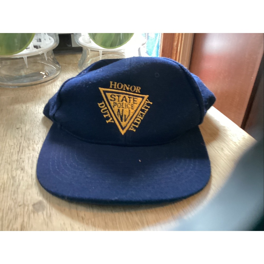 New Jersey State Police Cap Hat Snapback Blue, Honor, Duty, Fidelity Vtg Nissin